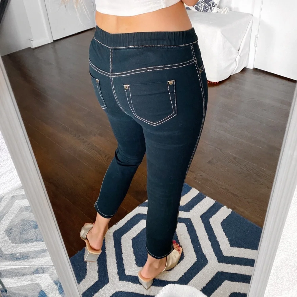 🖤 LAURA SCOTT CASUAL BLACK STITCHED SKINNY PANTS!